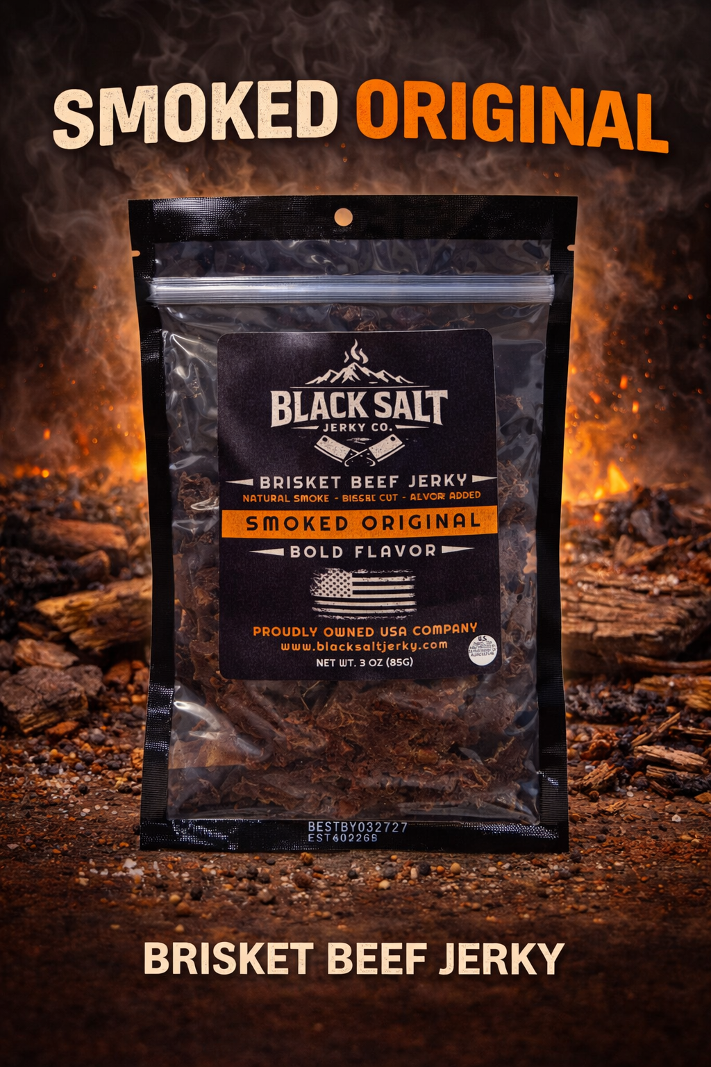 Black Salt Jerky Co. Gift Pack Jerky, Hat and Tee Combo