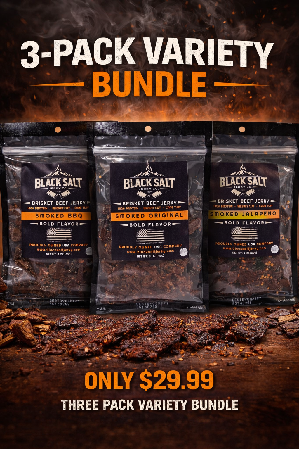 Black Salt Jerky Co. 3 Pack