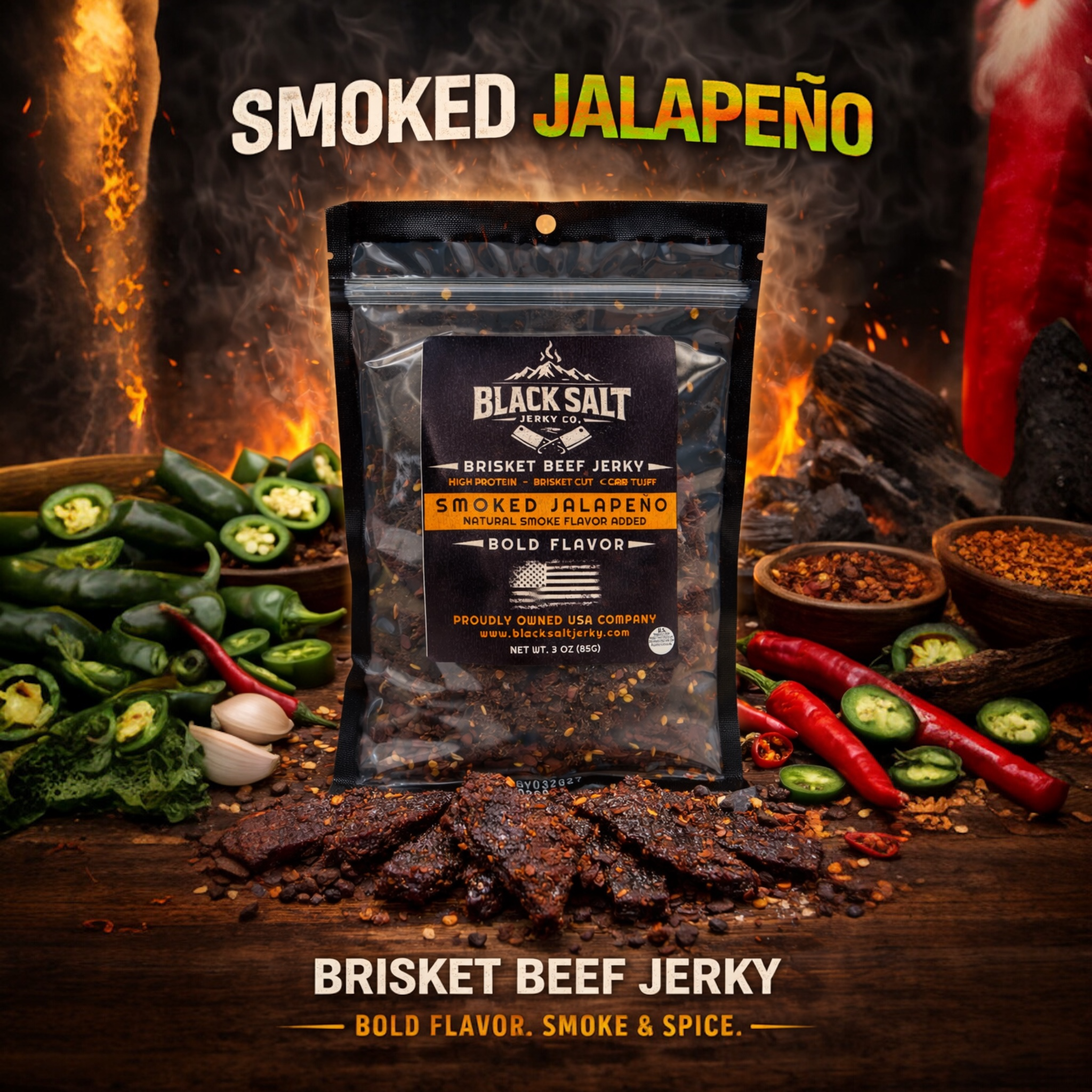 Black Salt Jerky Co. Jalapeño 3 oz.